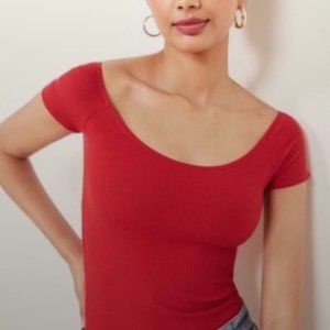 Reformation Star Cherry Rib Knit Tee Size S